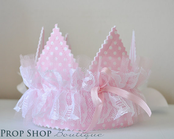 Girl's Shabby Chic lace ruffle Crown