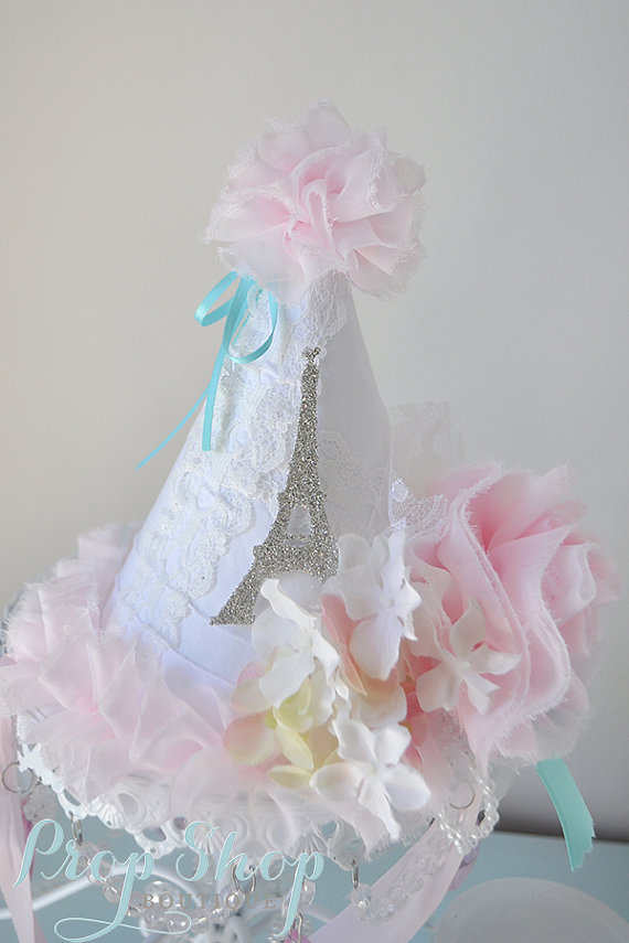 Girl's Shabby Chic Eiffel Tower Party Hat