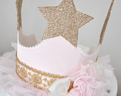Girl's Shabby Chic Vintage Star Fabric Crown
