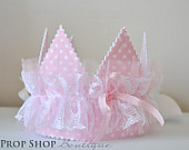 Girl's Shabby Chic lace ruffle Crown