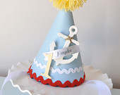Little Boy's Anchors Ahoy Birthday Hat